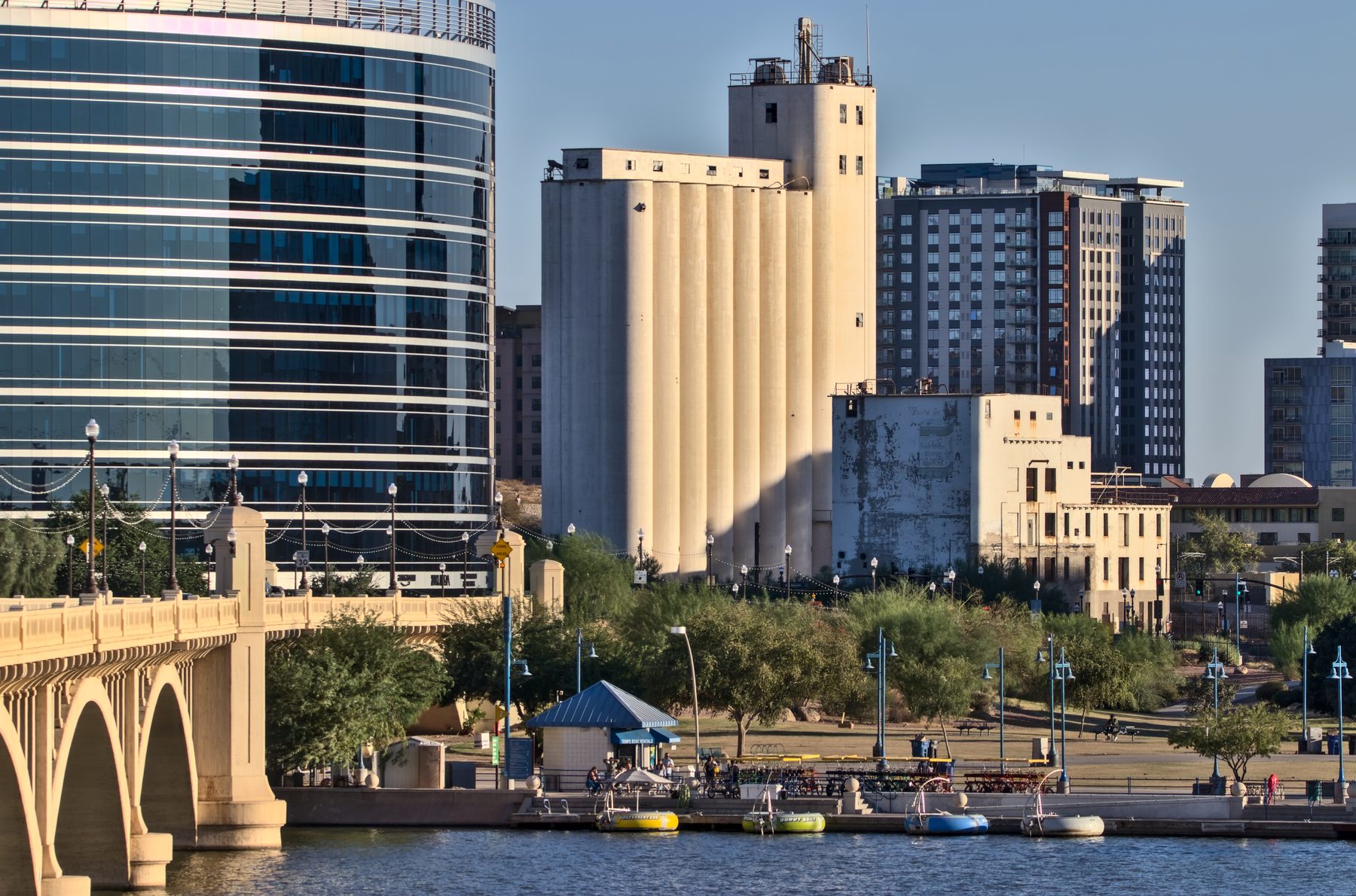 Hayden Flour Mill and A Mountain in Tempe, Arizona